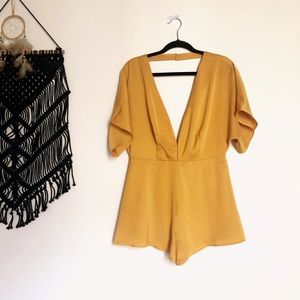 Mustard silky romper